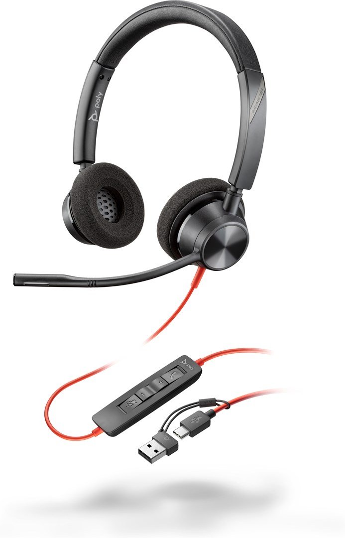 Poly Blackwire 3320 Stereo USB-C Headset +USB-C/A Adapter #6
