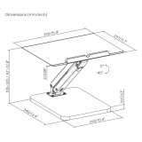 Maclean skrivebordsstativ til skrm eller laptop, gasfjeder, til stende og siddende, sort, MC-493 #2