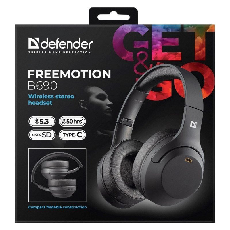 HEADPHONES  DEFENDER BLUETOOTH FREEMOTION B690  SORT #5