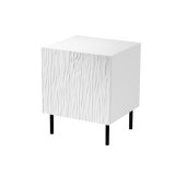 Sengebord 2 stk. JUNGLE 53.5x40.5x44 hvid mat + sorte ben #1