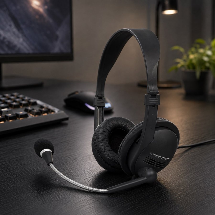 Esperanza EH115 hovedtelefoner/headset Ledningsf�rt Opkald/musik Sort #6