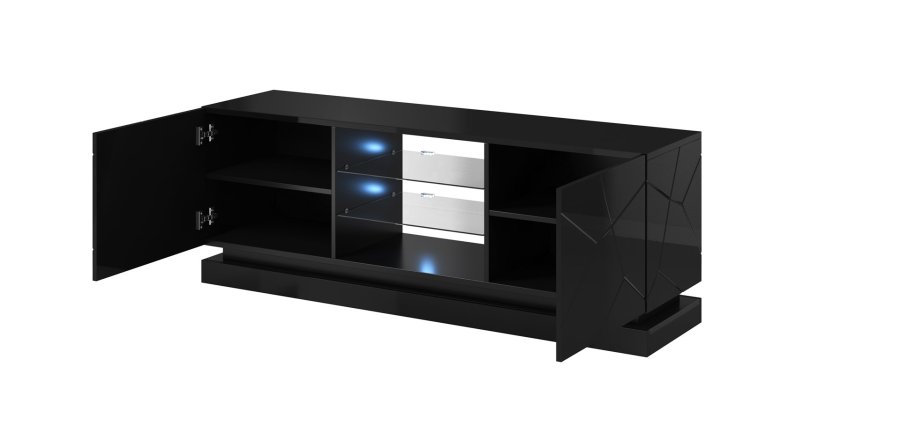 Cama QIU 160 CZARNY TV stativ & underholdningscenter 4 hylder #2