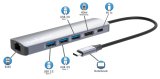 Manhattan 153959 dockingstation Ledningsf�rt USB 3.2 Gen 1 (3.1 Gen 1) Type-C S�lv #9