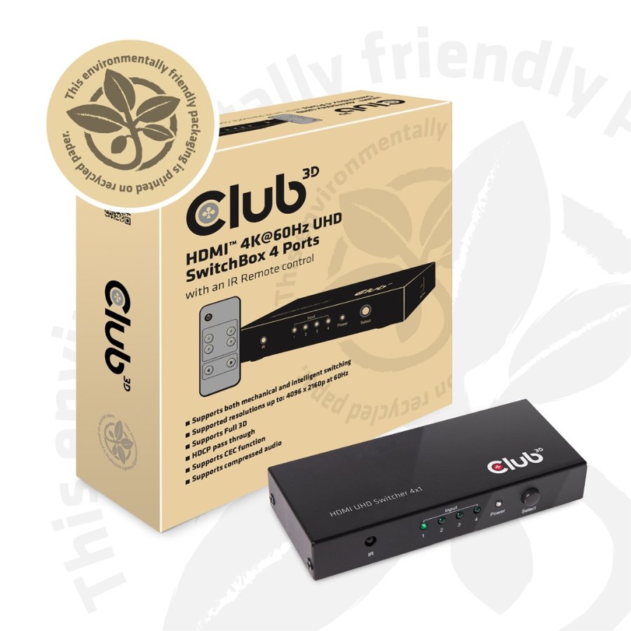 CLUB3D HDMI 2.0 UHD SwitchBox 4 Ports #14