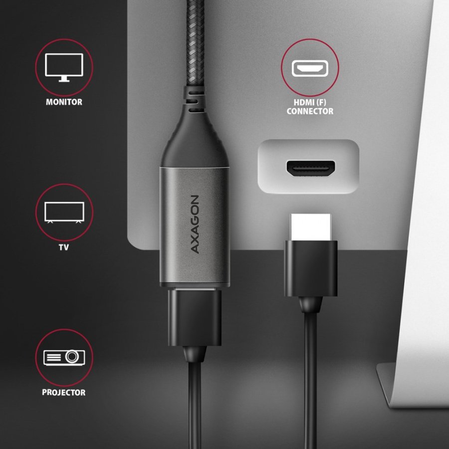 Axagon RVC-HI2M videokabel adapter 0,25 m USB Type-C HDMI Sort #5