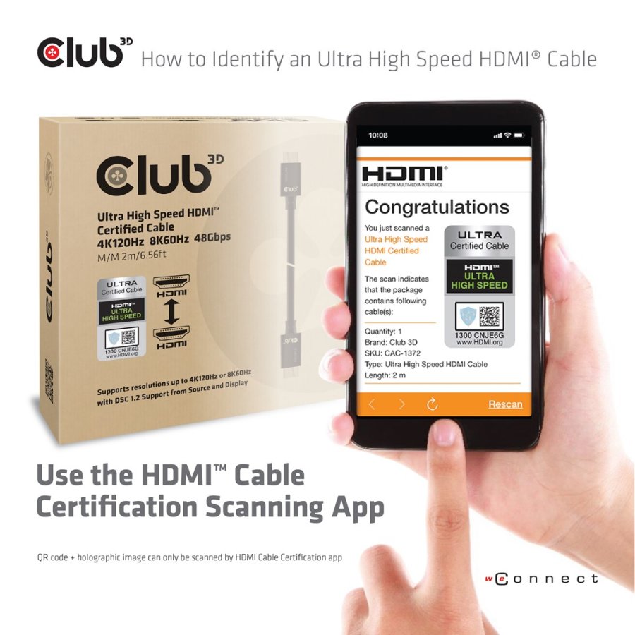 CLUB3D cac-1373 HDMI-kabel 3 m Sort #3