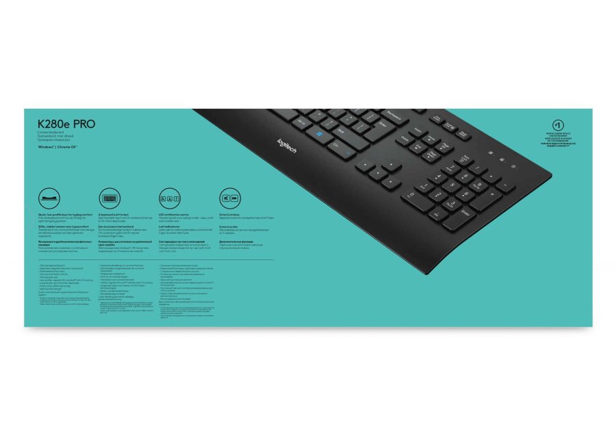 Logitech K280E Pro f/ Business tastatur Kontor USB QWERTY US International Sort #10