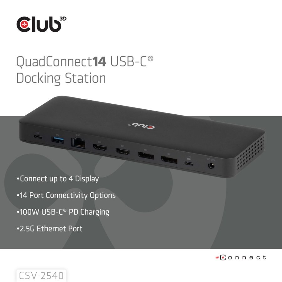 CLUB3D 14-1 USB-C Quad Display Docking Station USB4 #5