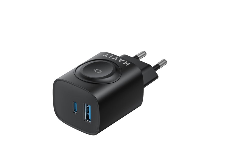 Havit UC132 EU - GaN 22 W dobbeltport-oplader med mulighed for trdls opladning, sort #3