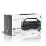 Bluetooth Party Boombox | 6 timer | 2.0 | 120 W | Medieafspilning: AUX / Micro SD / USB | IPX5 | Kan parres | Brehndtag | Fest lys | Sort #21