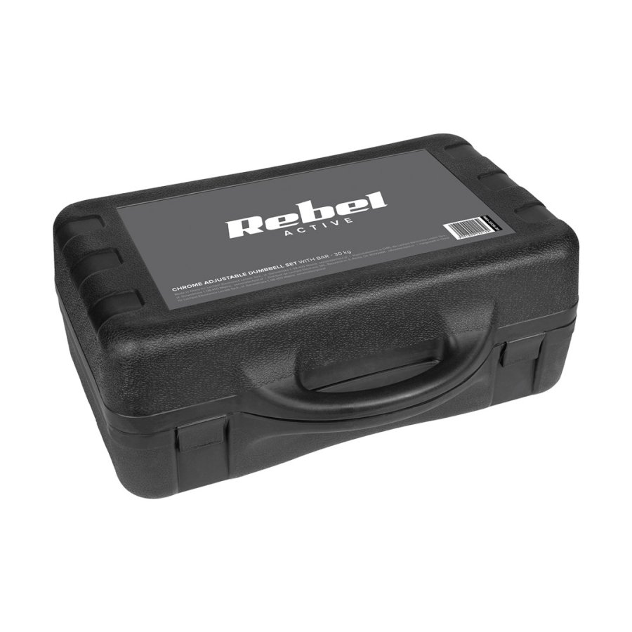 REBEL ACTIVE Krom Justerbare H�ndv�gte i Kuffert 30 kg med V�gtstang #6