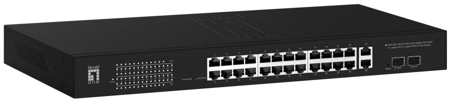 LevelOne GEP-2841 netv�rksswitch Administreret L2 Gigabit Ethernet (10/100/1000) Str�m over Ethernet (PoE) 1U Sort #1