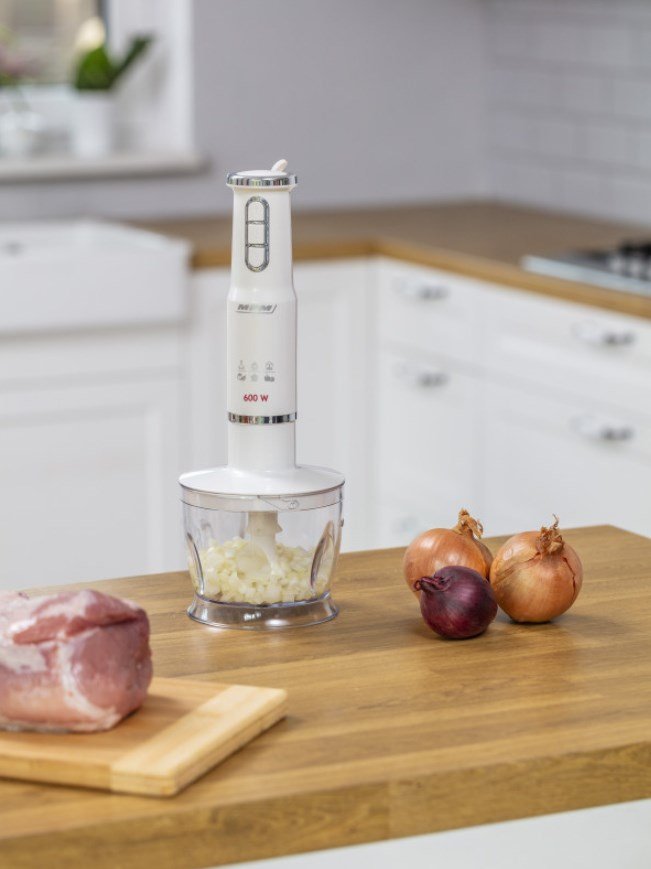 H�ndblender-s�t MPM MBL-43, 500 ml beholder med kniv i rustfrit st�l, blandetilbeh�r i rustfrit st�l, effekt: 600 W #4