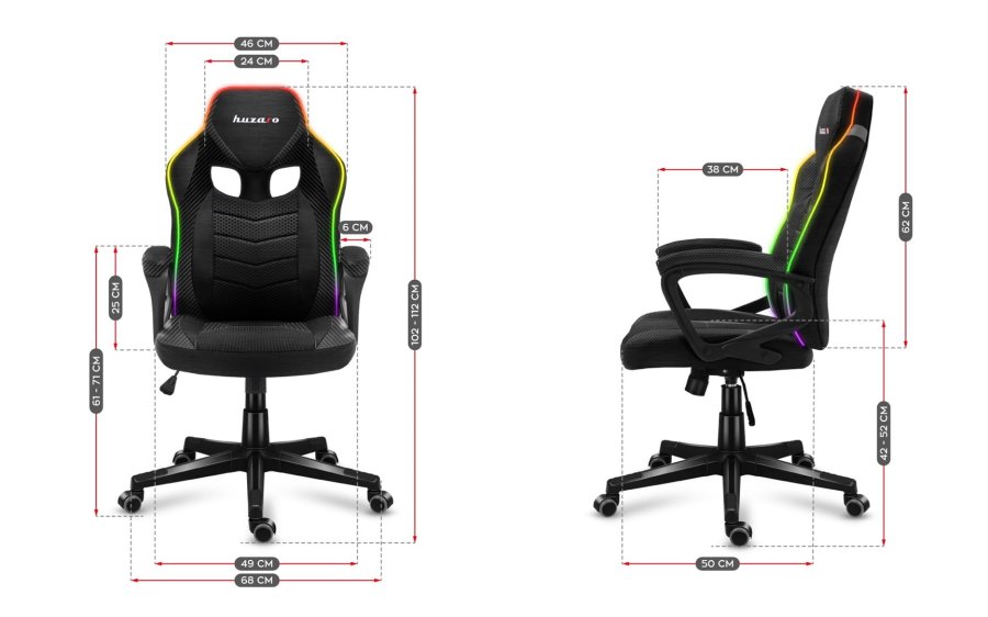 HUZARO FORCE 2.5 RGB MESH GAMING STOL #7