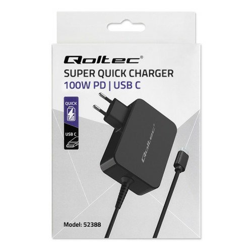 Qoltec 52388 oplader til mobil enhed Laptop, Brbar spillekonsol, Strmbank, Smartphone, SmartWatch, Tablet Sort Hurtig opladning Indendrs #6