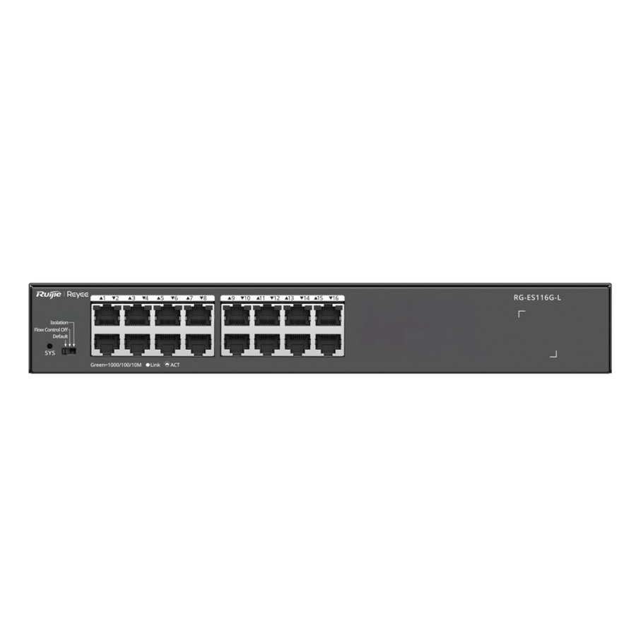 Ruijie Networks RG-ES116G-L netv�rksswitch Ikke administreret L2 Gigabit Ethernet (10/100/1000) Sort #1