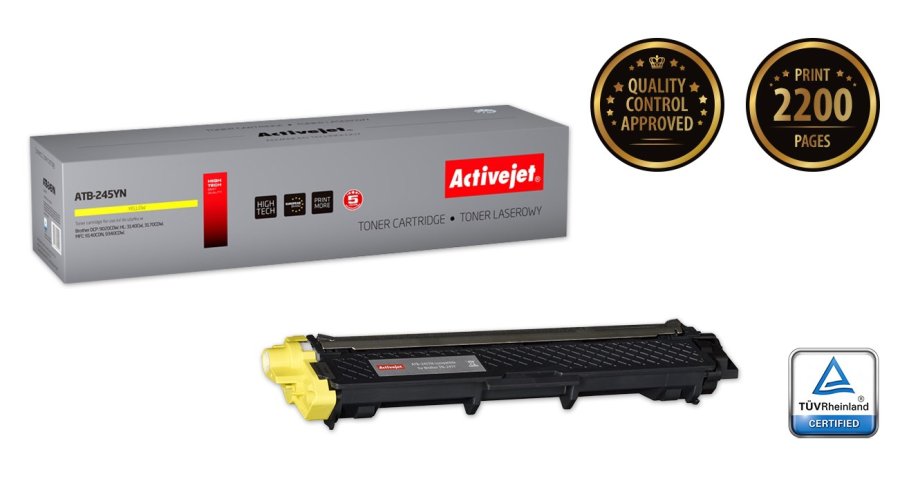 Activejet tonerkassette ATB-245YN (erstatning Brother TN-245Y; Supreme; 2200 sider; gul) #2