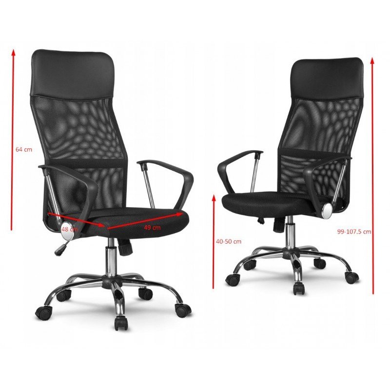 Topeshop KRZESO NEMO CZARNE Computermbel og kontorstol Polstret sde Rygln i net #3