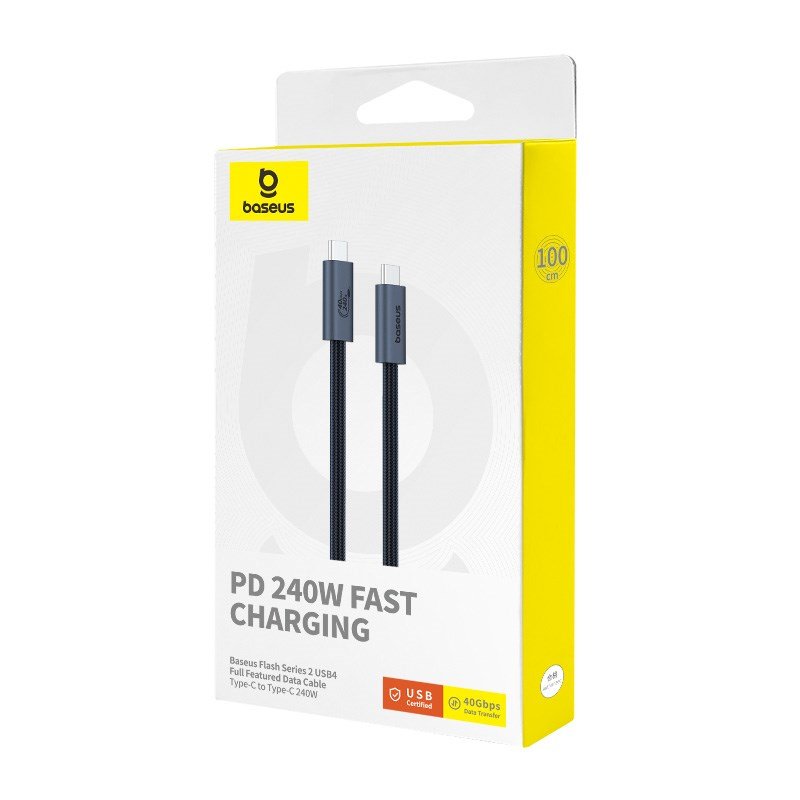 Baseus USB C til USB C-datakabel 1 m 240 W Sort #7