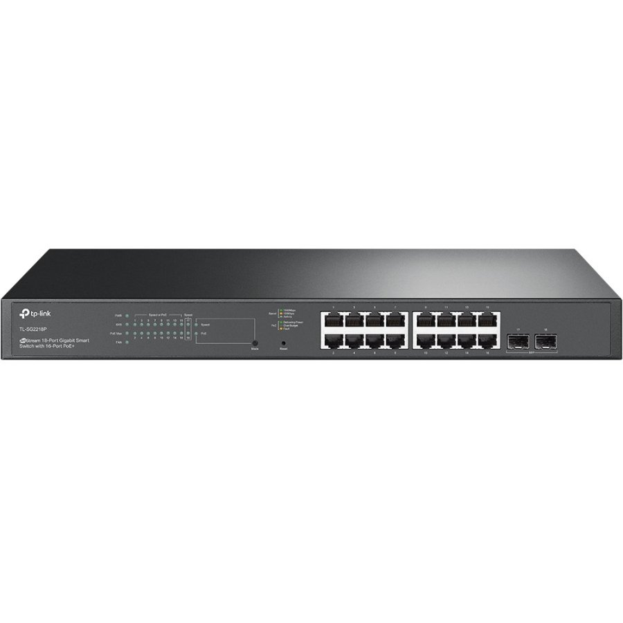 TP-Link JetStream TL-SG2218P netv�rksswitch Administreret L2/L2+ Gigabit Ethernet (10/100/1000) Str�m over Ethernet (PoE) 1U Sort #1