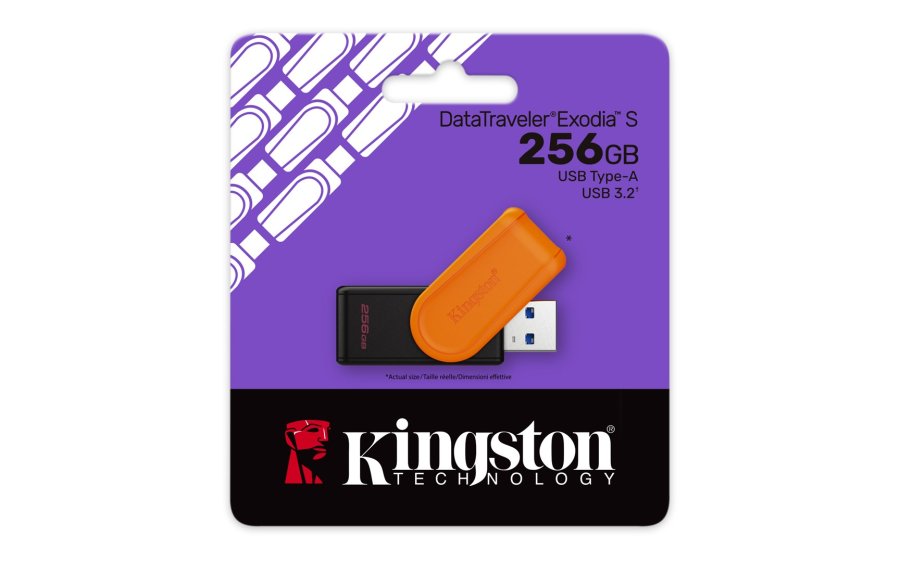 Kingston Technology DataTraveler 256 GB Portable USB 3.2 Gen 1 Exodia S (sort/orange) #3