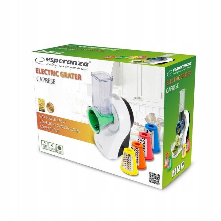 Esperanza EKM026 Elektriske rivejern og spiralizer Elektrisk rivejern Plast Flerfarvet #5