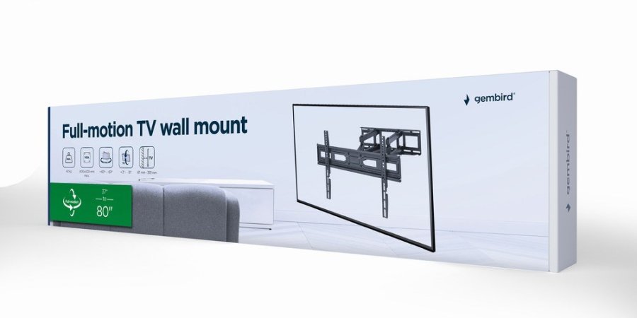 Gembird WM-80ST-03 tv-beslag 2,03 m (80