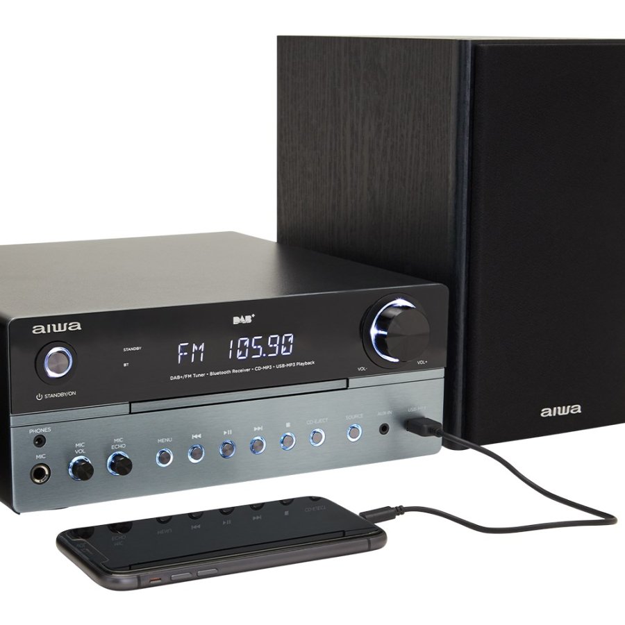 Aiwa MSBTU-700DAB stereoanl�g Home audio micro system 25 W Arktisk bl�, Sort #14