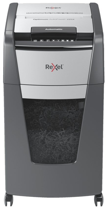 Rexel Optimum AutoFeed+ 225X papirmakulator Krydsmakulering 55 dB 23 cm Sort, Gr #1