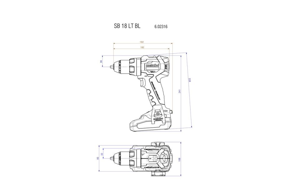 Metabo SB 18 LT BL 2100 rpm N�glefri 1,8 kg Sort, Gr� #5