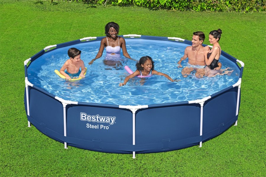 Bestway 56706 / 23 swimmingpool til over jorden Indrammet pool Rund 6473 L Bl� #8