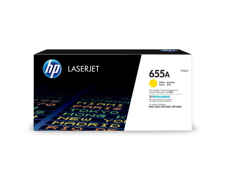 HP Original 655A LaserJet-tonerpatron, gul #1