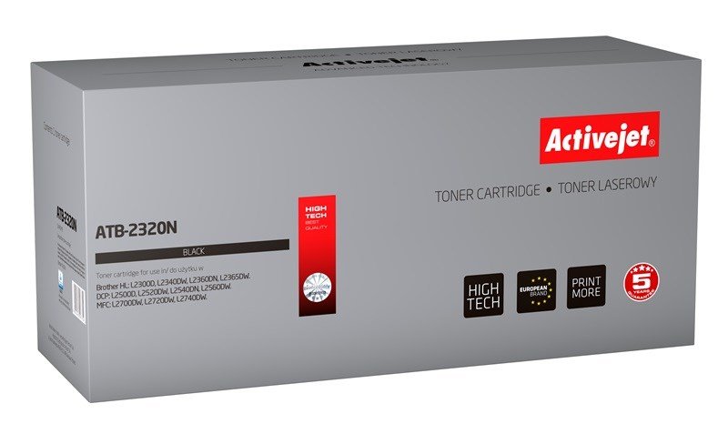 Activejet Tonerpatron ATB-2320N (erstatning Brother TN-2320; Supreme; 2600 sider; sort) #1