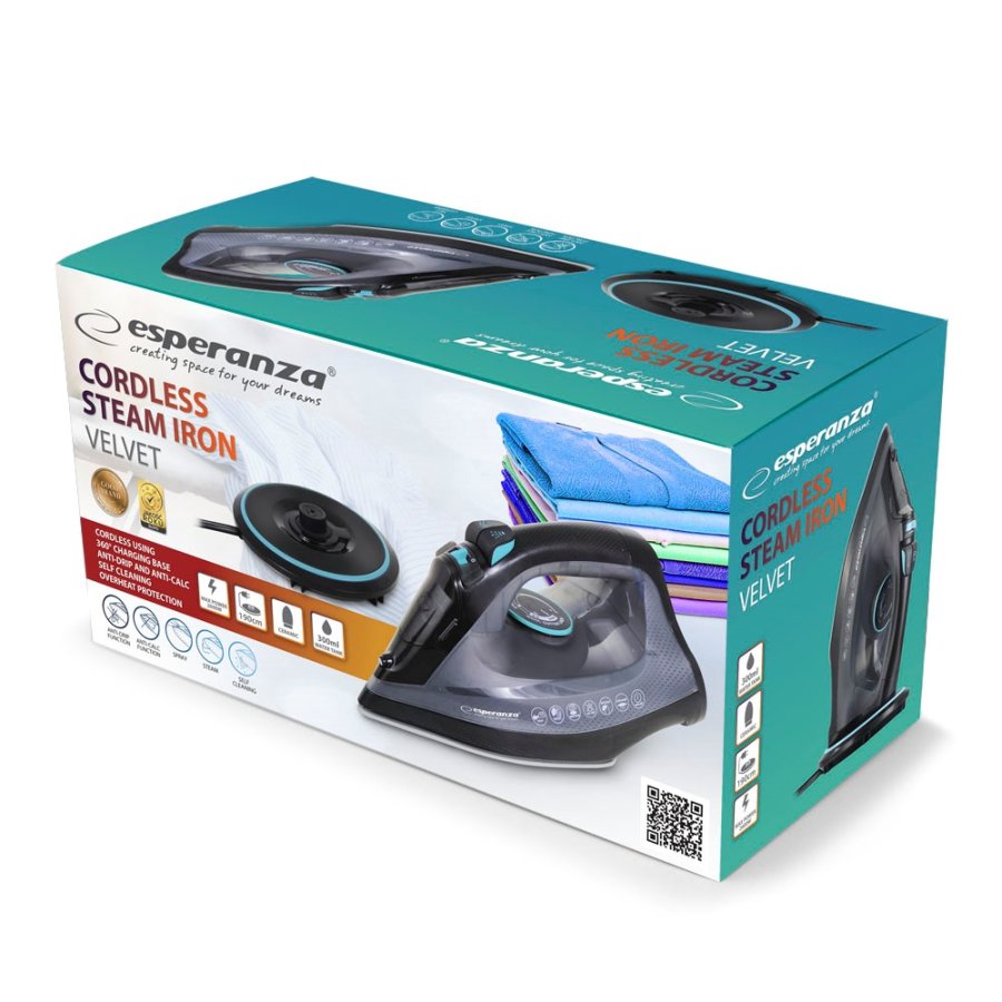 Esperanza EHI010 Dampjern Keramisk kogeplade Gr�, Sort 2600 W #13