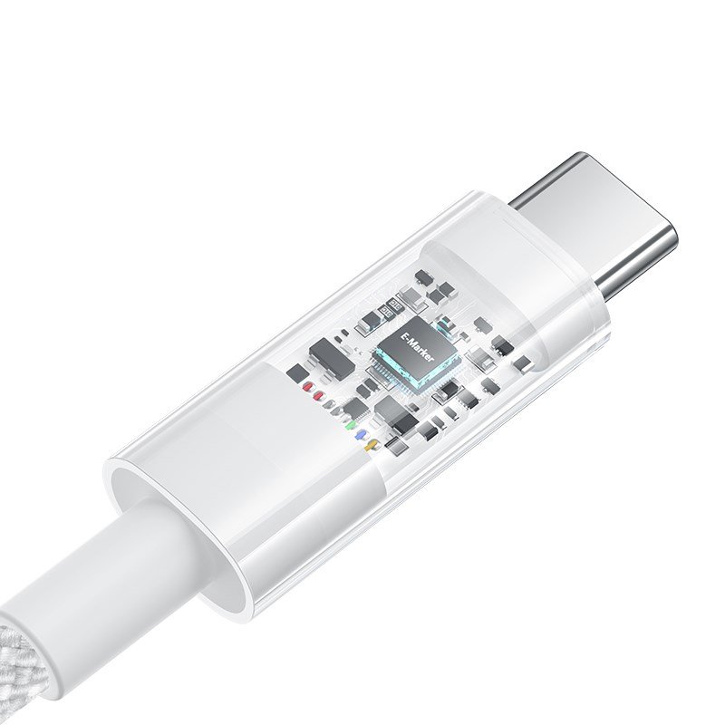Baseus Gem USB C til USB C hurtigopladningskabel 2 m 100 W Hvid #4