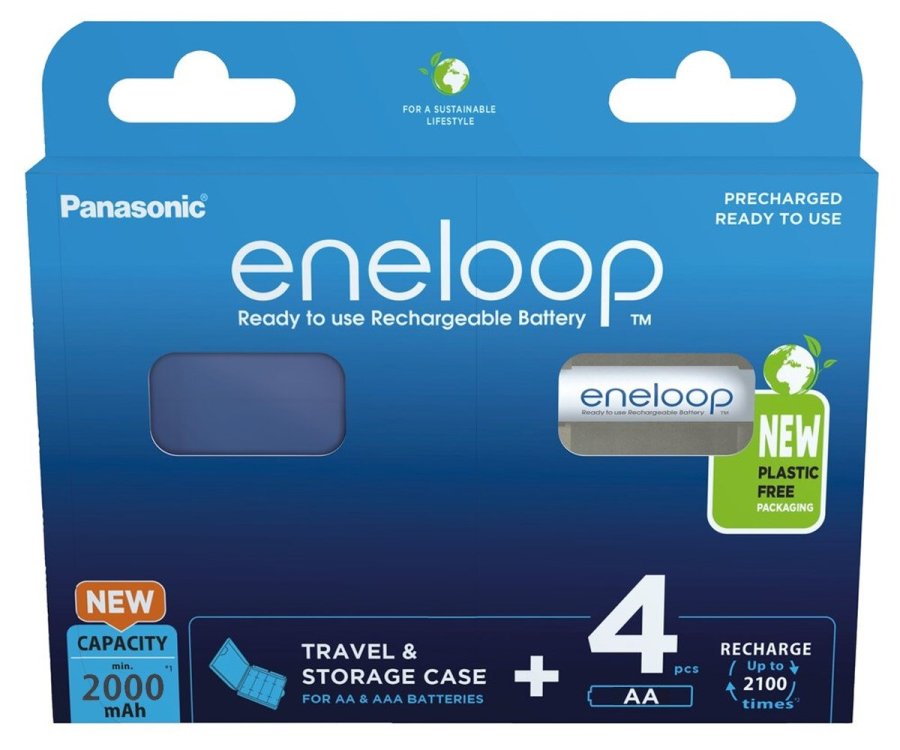 Genopladelige batterier PANASONIC ENELOOP AA 2000 mAh 4 szt + kasse (BK-3MCDE/4CP+CASE) #2