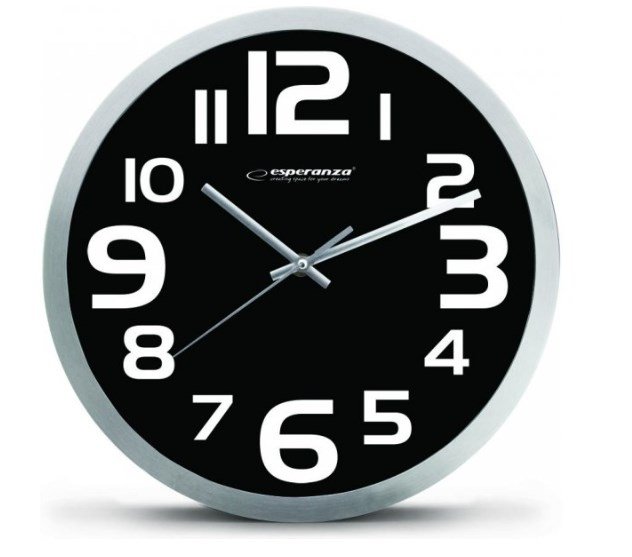 Esperanza EHC013K Wall Clock - Zurich - Black Kvartsur Oval Sort, Hvid #1