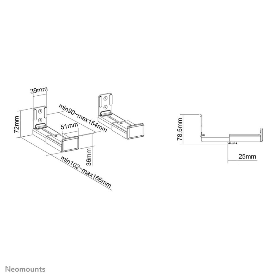 Neomounts AWL29-550BL1 hjttalerstativ Stl Sort #16