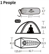 Naturehike skytelt UP 1 20 D Opdateret NH18T010-T-Forest green #6