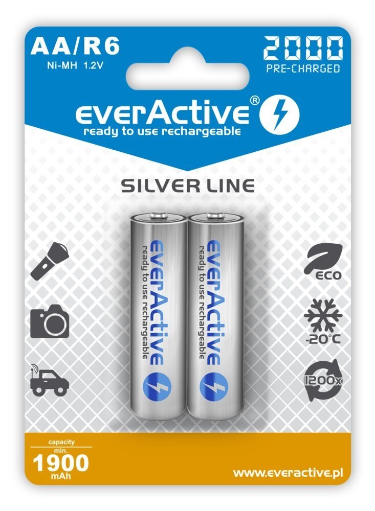 Genopladelige batterier everActive Ni-MH R6 AA 2000 mAh Silver Line - 2 stk. #1