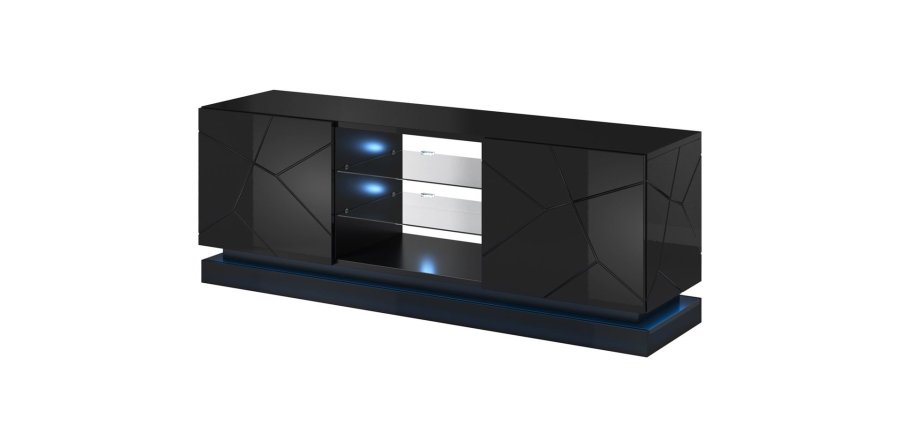 Cama QIU 160 CZARNY TV stativ & underholdningscenter 4 hylder #3