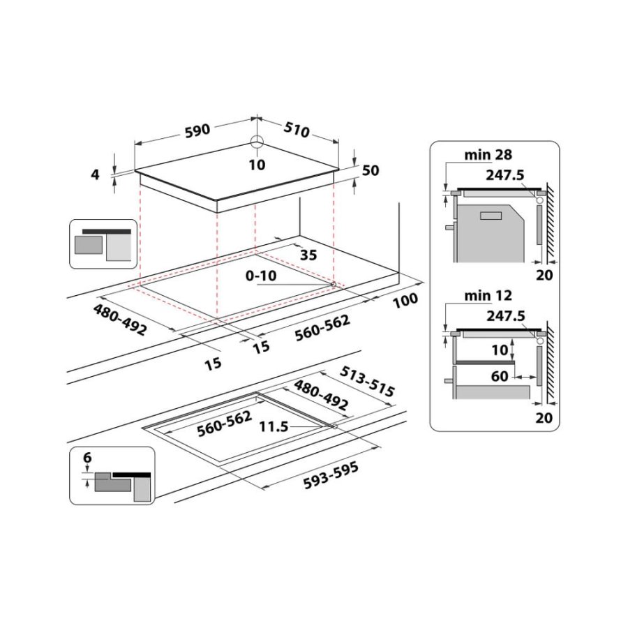 Whirlpool WL B4560 NE/W Hvid Indbygget 59 cm Zone induktionskogeplade 4 zone(s) #4