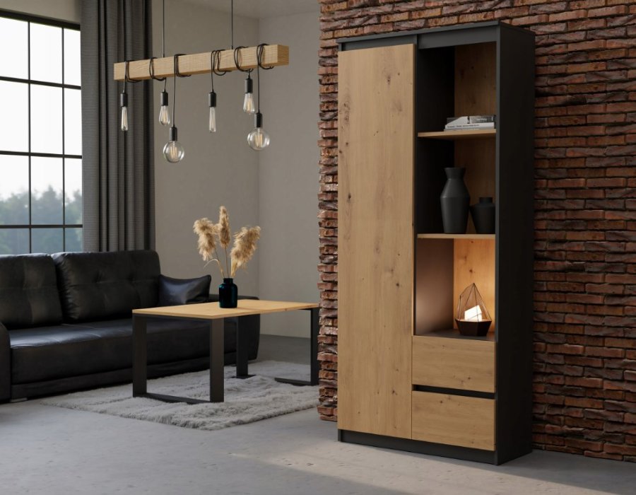 Topeshop RS-80 BILY ANTRACYT/DB ARTISAN kontorreol #4