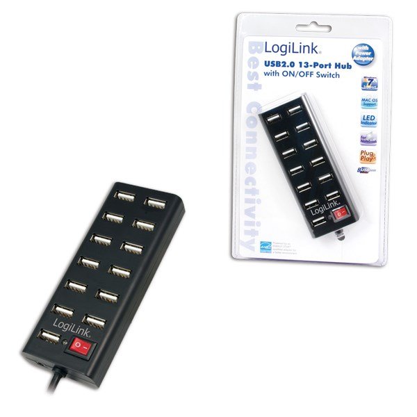 LogiLink UA0126 interface hub USB 2.0 480 Mbit/s Sort #3