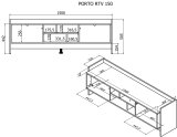 Cama RTV PORTO 2D-skab 150x38x50 eg/sort #7