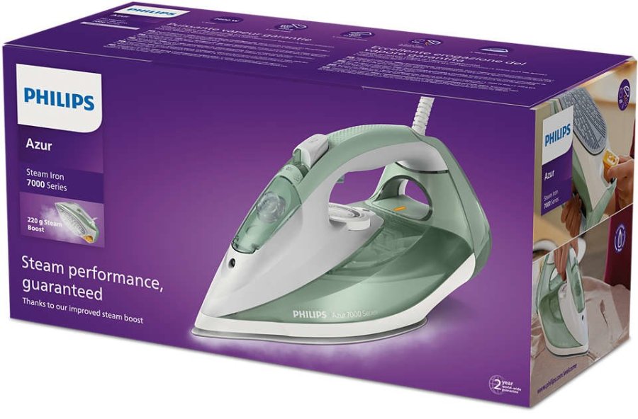 Philips 7000 series DST7012/70 strygejern Dampstrygejern SteamGlide Plus strygesl 2600 W Grn, Gr #6