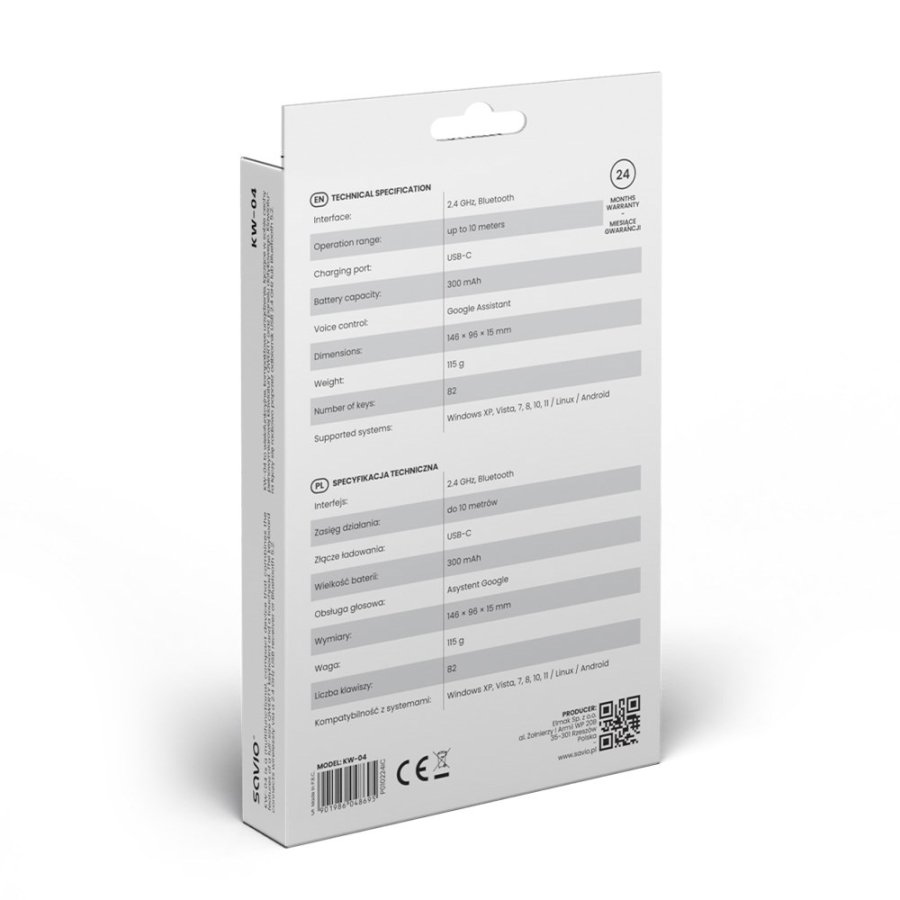 Savio SAVMKW-04 tastatur til mobil enhed QWERTY US engelsk USB Type-C Sort #8