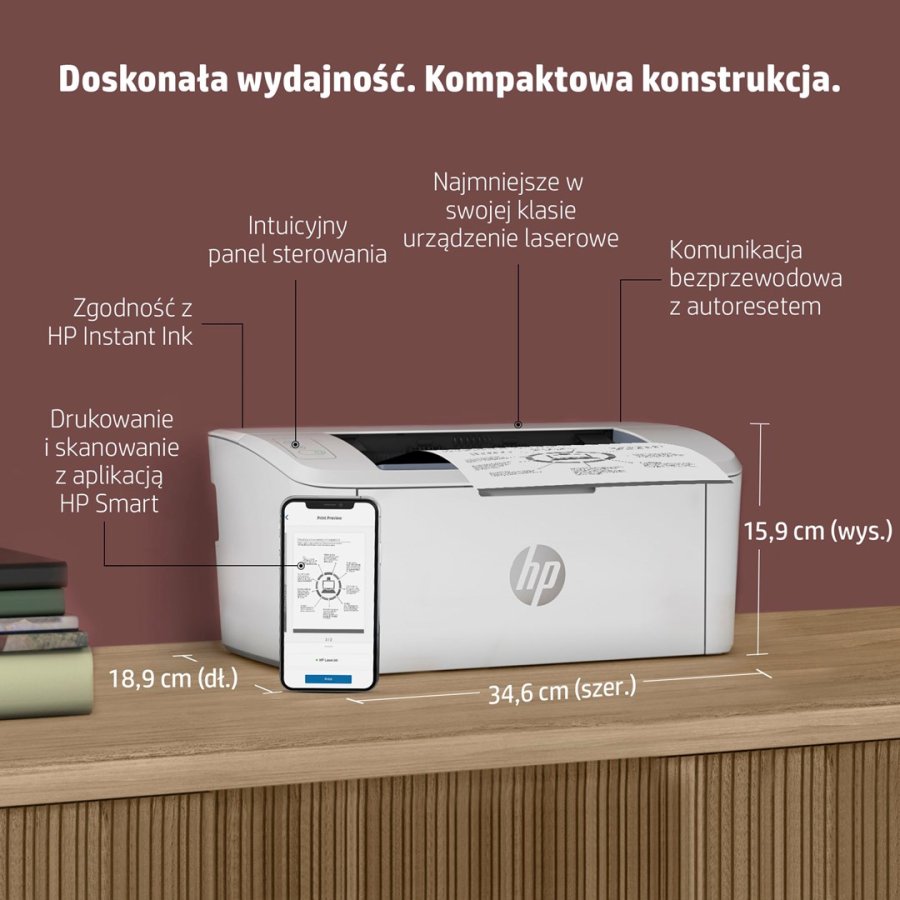 HP LaserJet M110w-printer, Sort og hvid, Printer til Sm kontorer, Print, Kompakt strrelse #15
