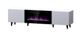 RTV-skab PAFOS EF med elektrisk pejs 180x42x49 cm hvid mat #1
