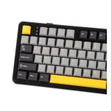 F108-tastatur med gasket-design i gr�, orange og m�rkegr� med Volcano-switches og RGB-belysning  AULA #9